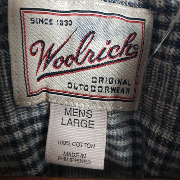 Woolrich flannel plaid button down mens large - Picture 10 of 10